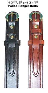 AMISH HAND CRAFTED POLICE DUTY BELT 2 1/4" RANGER BELT 13oz BLK / BRN 30" - 50" - Picture 1 of 8