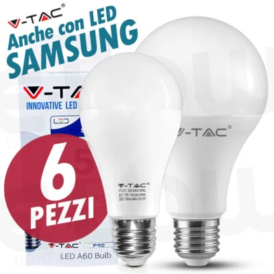 LAMPADINE LED E27 9W 11W 15W 17W 18W 20W V-TAC SAMSUNG BULBO GOCCIA SFERA GLOBO - Immagine 1 di 4