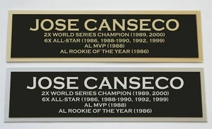 Jose Canseco Nameplate for signed autographed baseball jersey photo glove bat  - Picture 1 of 2
