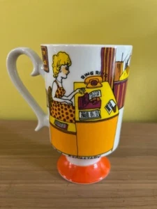 Vintage Smug Mug Office Mug by Pia Royal Crown Pedestal Coffee Cup 3811 - Picture 1 of 6