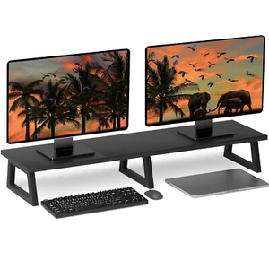 Elevador de monitor doble, soporte de monitor de 42 pulgadas de largo para 2 monitores elevador de TV grande - Imagen 1 de 6