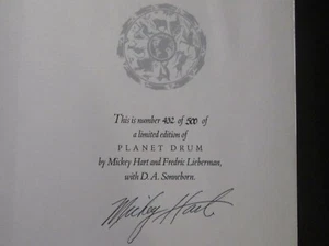 Planet Drum [Ltd. Ed.] * by Mickey Hart (Book & CD) Signed Grateful Dead - Picture 1 of 4