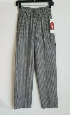 NEW Chef Works Mens Black White Plaid Pants Size XS SD120 - Image 1 of 4