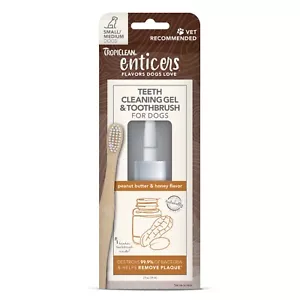 TropiClean Enticers Teeth Cleaning Gel Toothbrush for Small/Medium Dogs 59ml - Picture 1 of 1