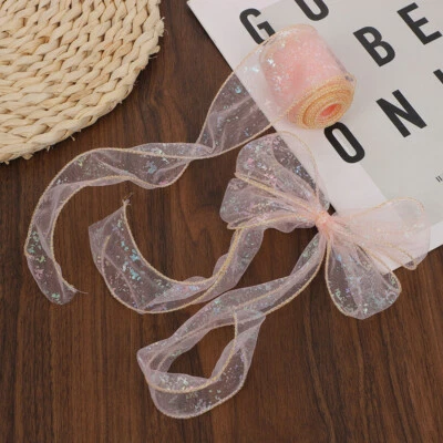 Lace Mesh Ribbon Bias Tape Edging Trims Shiny Holographic DIY 10 Yards Costume - Image 1 of 4