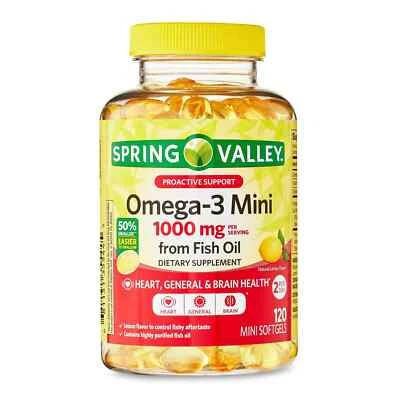 Spring Valley Omega-3 Mini Softgels 1000 mg from Fish Oil, 120 ct - Image 1 of 4