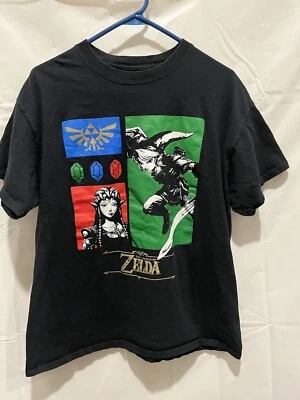 Camisa The Legend Of Zelda Adulto Grande Negra Gráfica Manga Corta Geeknet Para Hombres Foto 1 de 4