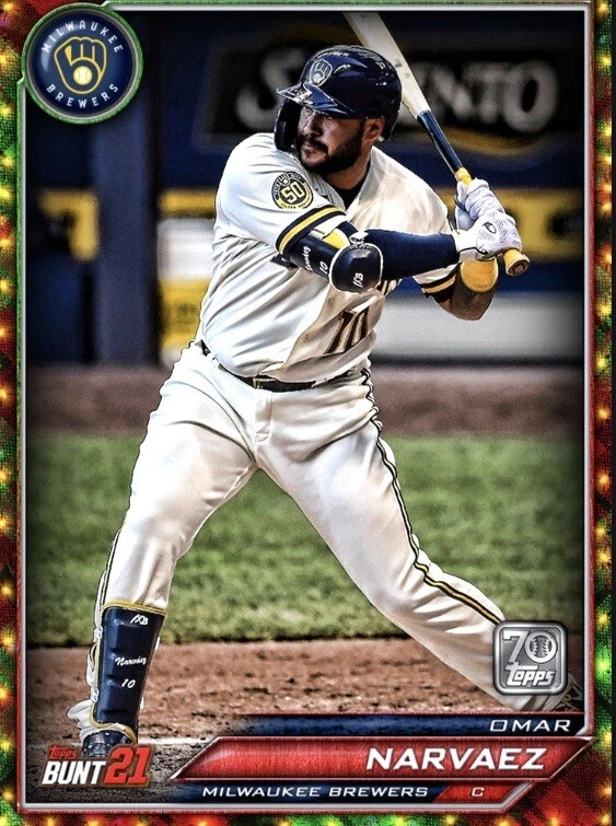 [DIGITAL CARD] Topps Bunt - Omar Narvaez - 12 Days of Topps 21 S1 - Holiday - Image 1 of 1