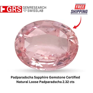 Padparadscha Sapphire Gemstone Certified Natural Loose Padparadscha 2.32 cts - Picture 1 of 6