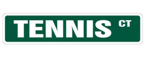 TENNIS Street Sign Metal Plastic Decal court player ball shop teacher - Picture 1 of 15