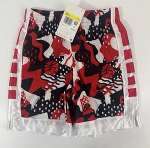 NEW Nike Dri-Fit Elite Printed Basketball Shorts Sz S Black Red White DQ8809 Boy - Picture 1 of 10
