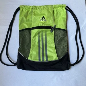Adidas Alliance Black Lime Green Sackpack Backpack OS - Picture 1 of 8