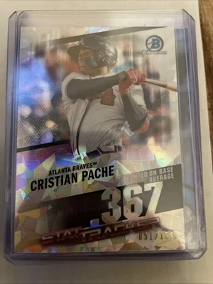 2020 Bowman Chrome - Stat Tracker Cristian Pache #ST-6 Atomic Refractor /150 (RC - Image 1 of 3