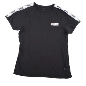 Puma Womens T-Shirt Logo Black Size L Short Sleeve Crew Neck 100% Polyester - Picture 1 of 8