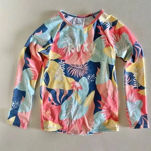 NEW Roxy Girl’s long sleeve Rash Guard swim top -Size 5 - Picture 1 of 10