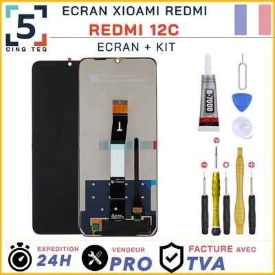CINQ TEQ Ecran LCD Remplacement pour XIAOMI Redmi 12C / 22120RN86G + Colle + Outils