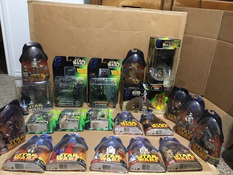 Star Wars POTF ROTS AOTC Sneak Preview Lot Of 21 Dewback Darth Maul Cup Jango Cover