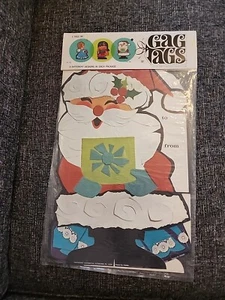 Gag Tags Christmas Santa Holiday Giant Papercraft Gift Tags Lot of 3 Vintage - Picture 1 of 2