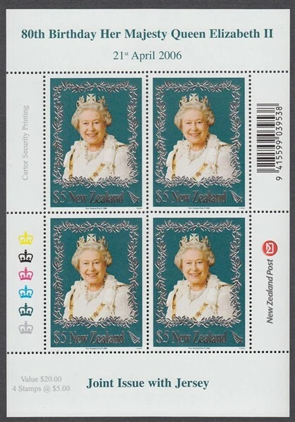 NEW ZEALAND MINT 2006 QEII 80TH BIRTHDAY SHEETLET PRUSSIAN BLUE (ID:NZSH2066P) - Image 1 of 1