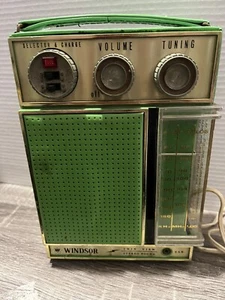 Vintage Windsor Twin View Stereo Sound AM FM tragbares Radio - grün - Bild 1 von 13