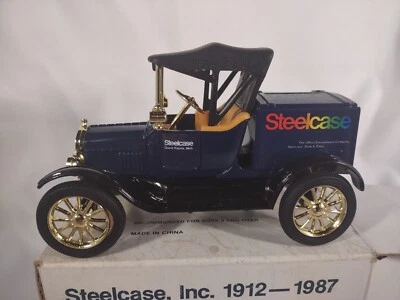 Ertl 1912 Ford Model T Runabout Coin Bank Steelcase Co. 1912-1987 75th Anniversa - Image 1 of 4
