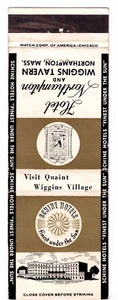 c1950s~Hotel Northampton~Wiggins Tavern~Massachusetts~Vintage Matchbook Cover - Bild 1 von 3