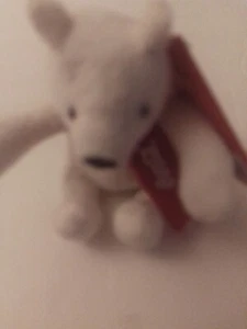 Coca Cola Coke Polar Bear Collectible 3.5 Inch Plush Bear With Red Scarf Mint - Picture 1 of 3