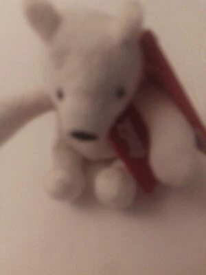 Coca Cola Coke Polar Bear Collectible 3.5 Inch Plush Bear With Red Scarf Mint - Image 1 of 3