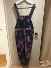 Anthropologie Pilcro Tie Dye Corduroy Dungarees Navy And Purple Size 31