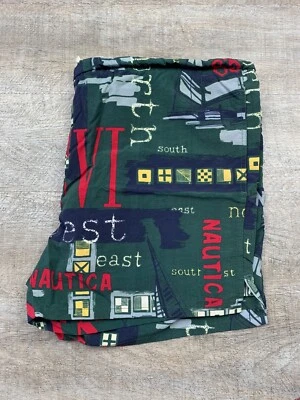 De Colección Años 90 Nautica AOP Traje de Baño Pantalones Cortos Talla M X 4" Entrepierna Estampado Completo Verde Foto 1 de 4