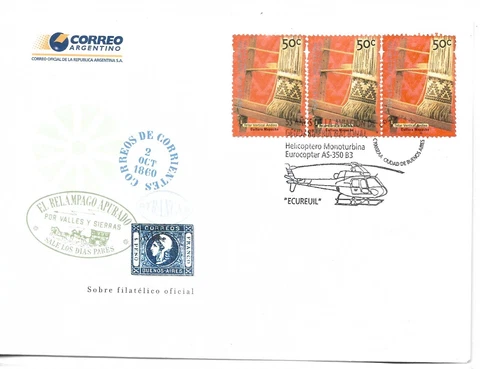 ARGENTINA 2011 55 years of Aviation in Gendarmería Helicopter Military Cover Cover