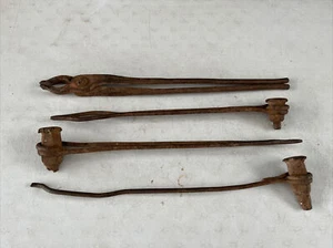 Antique Blacksmith Punch Tools x 3 Hand forged; With Tongs; Collectable; Rustic - Picture 1 of 12