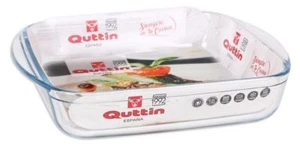 QUTTIN Horno de Vidrio Hornear Lasaña Lata Bandeja para Asar Plato Rectangular 1L 23x15cm - Imagen 1 de 2