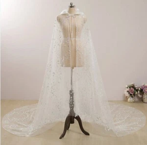 Bridal Wedding Lace Cape Shawl Bolero Shawl Evening Shoulder Cape Accessories - Picture 1 of 13