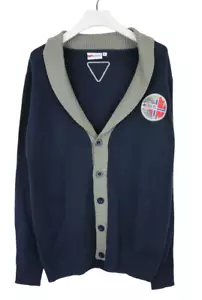 Cárdigan NEBULUS Nevis azul marino jersey para hombre XL cuello chal tejido con botones - Imagen 1 de 9