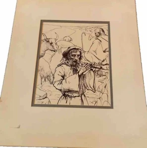 Signed Arthur Polonsky Ink Drawing Signed Shepards - Picture 1 of 9