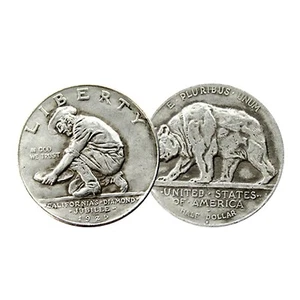 Antik USA Silber Selten Sammlerstück Halb Alt Vintage Amerikanische Historische Kultur - Bild 1 von 8