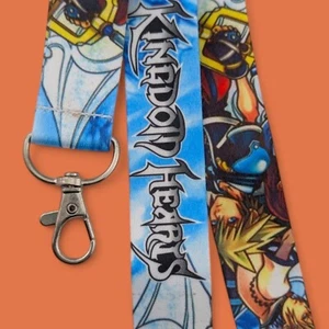 KINGDOM HEARTS LANYARD Sora Mickey Ventus blue key ring gamer neck strap ID 3J - Picture 1 of 3