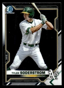 2021 Bowman Draft #BDC-15 Tyler Soderstrom Chrome Card Oakland Athletics - Picture 1 of 2