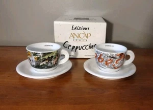 Edizione Ancap d'ancap Italy Limited Edition Cappuccino Espresso Cups Saucers - Picture 1 of 6
