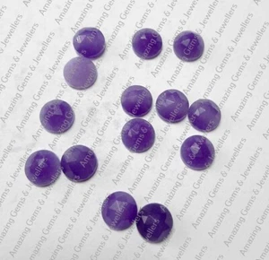 Round Rose Cut Natural Purple Jade 5mm To 15mm Calibrated Loose Gemstone - Picture 1 of 6