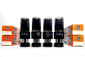 Matched Code QUAD 12V6GT Tubes GE NOS Car Audio Power Output Smoked Black Plate - Picture 1 of 1