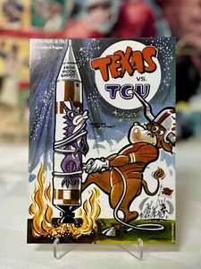 1967 TCU Horned Frogs Texas Longhorns Programa de Fútbol Reproducción Postal de Colección - Imagen 1 de 4