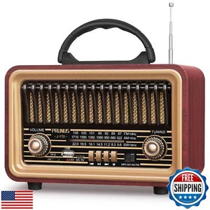 PRUNUS Retro Vintage Radio mit Bluetooth sattem Bass Stereo Sound, Radioanschluss - Bild 1 von 5