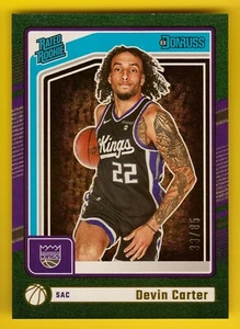 2024-25 Donruss 210 Devin Carter RC Rated Rookie Dots 33/85 Kings - Foto 1 di 1
