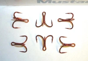 25 Mustad KVD-Elite RED Triple-Grip 1X Treble Hooks Size 8 TG76NP-RB UltraPoint - Picture 1 of 5