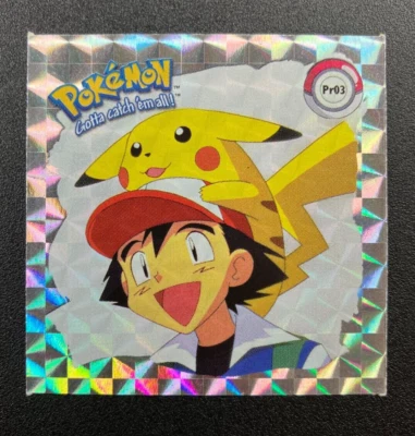 Vintage 1999 Artbox Pokemon Sticker Rare Series 1 PRIZM #PR03 Hat Ash & Pikachu - Image 1 of 2