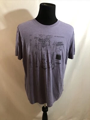 Banana Republic Púrpura/Azul Manga Corta T "Rock Band" - Hombre XL, Pecho 25" Foto 1 de 4