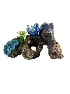 "Adorno de paisaje de acuario seguro para todos los peces decoración 3,5"" H x 6,5"" W" - Imagen 1 de 7