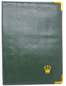 ROLEX Card Holder Green Leather Wallet Passport Holder vintage BRAND NEW PERFECT - Picture 1 of 2
